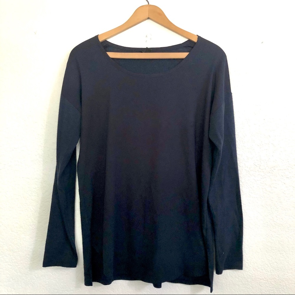 Loft mixed media top, navy